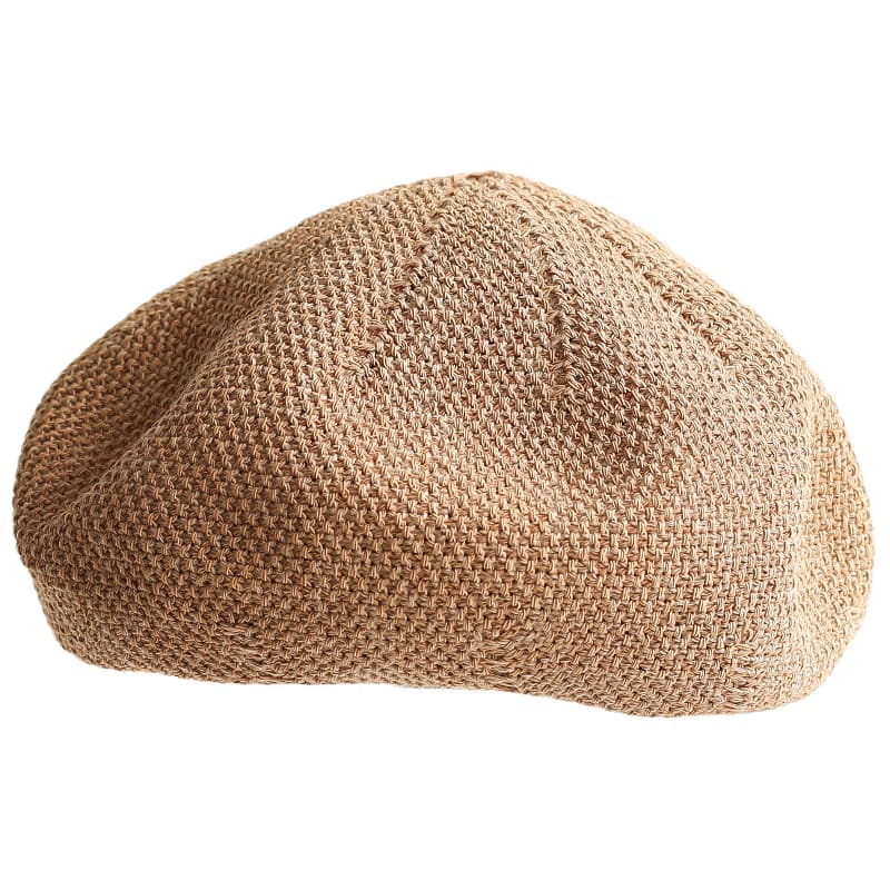 軽やか麦わらベレー帽