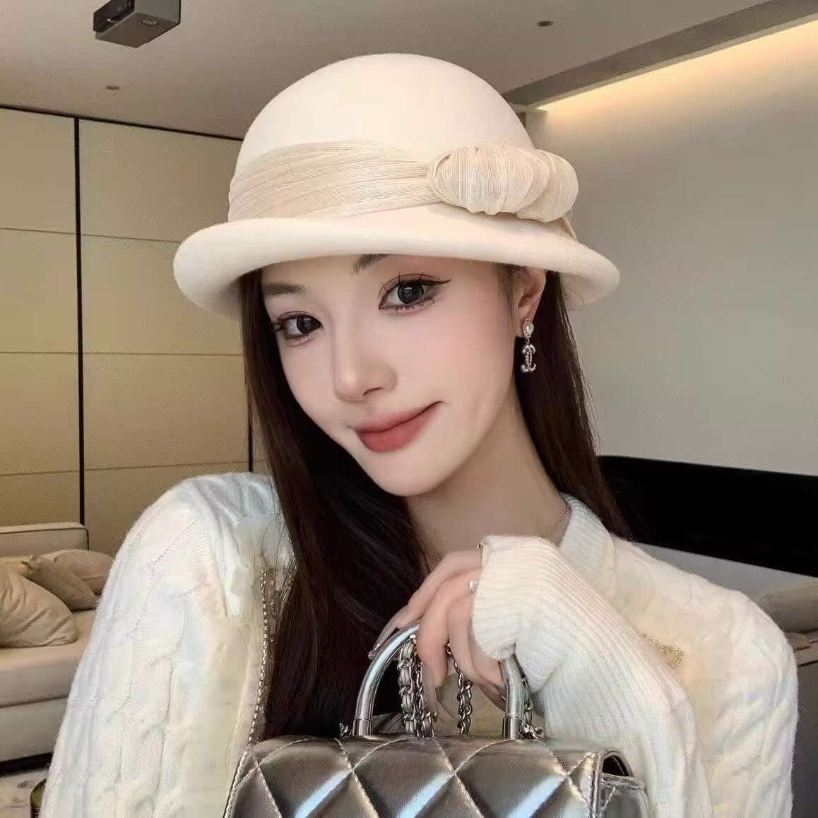 ベレー帽 なめらかシルエット巻き帽子