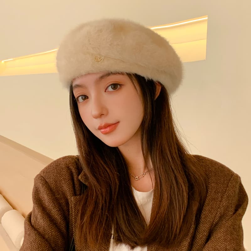 ふわもこあったかベレー帽