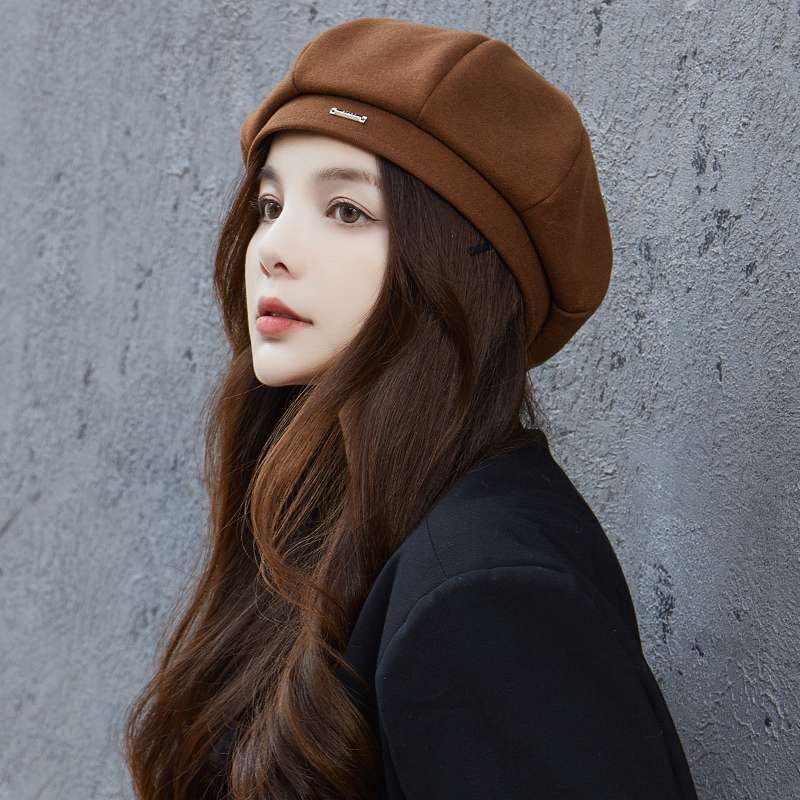 上品なリブ編みベレー帽