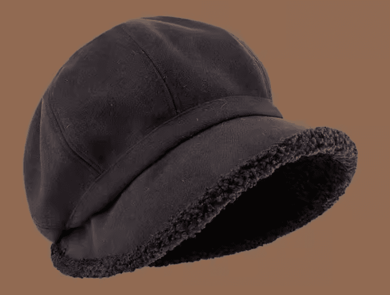 もこもこ縁取り防寒ベレー帽