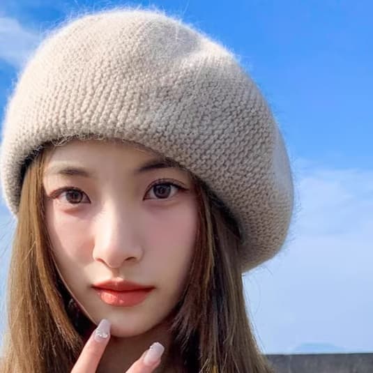 ふんわり包まれる冬のベレー帽