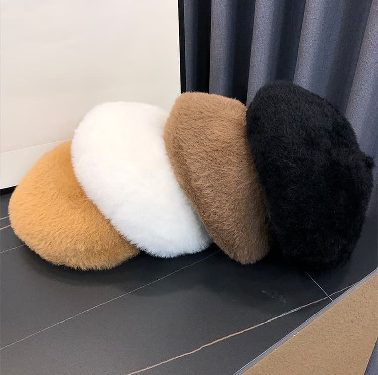 ベレー帽 ふわもこベレー帽