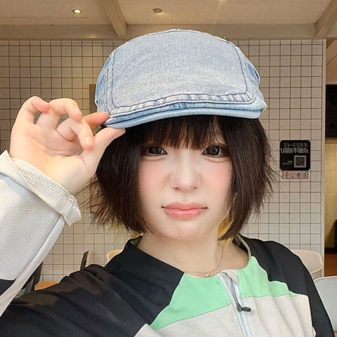 ベレー帽 やわらか風合いデニムハンチング帽