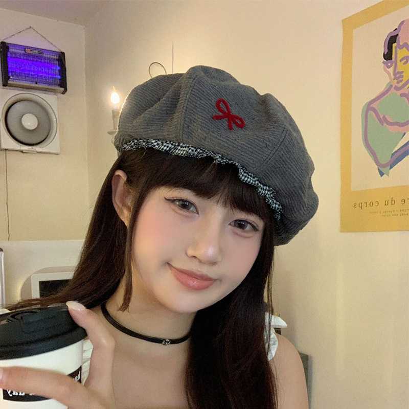 リボン付きレースベレー帽