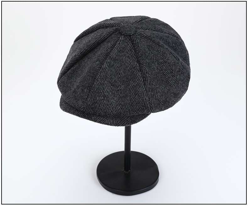 ヘリンボーン柄ベレー帽