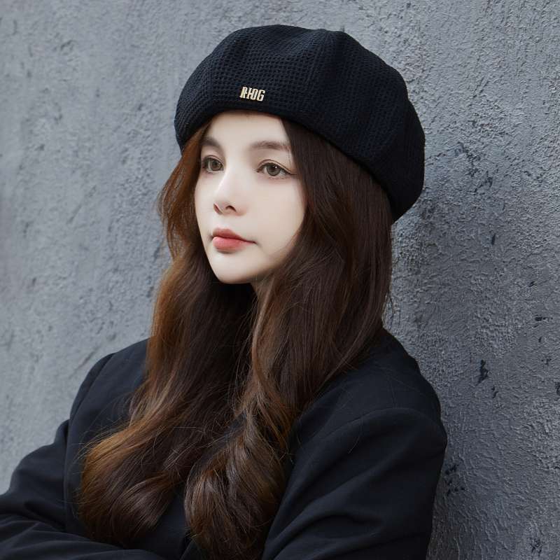 上品なリブ編みベレー帽