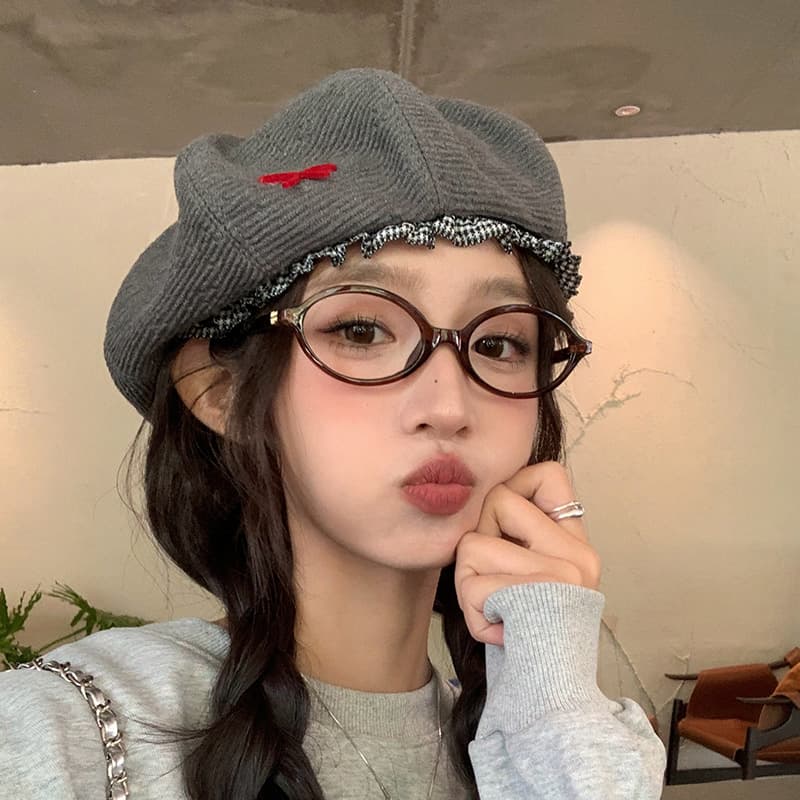 ベレー帽 上品レース飾りベレー