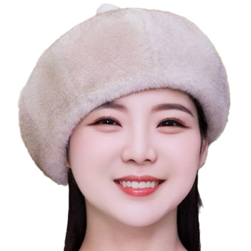 ベレー帽 ふんわりラグジュアリーボアベレー