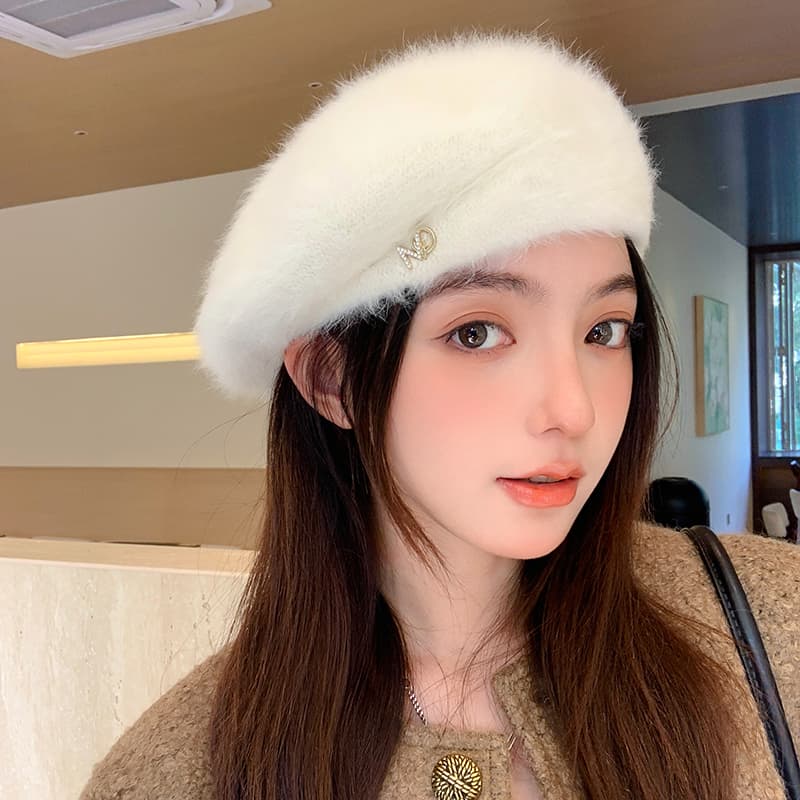 ふわもこあったかベレー帽
