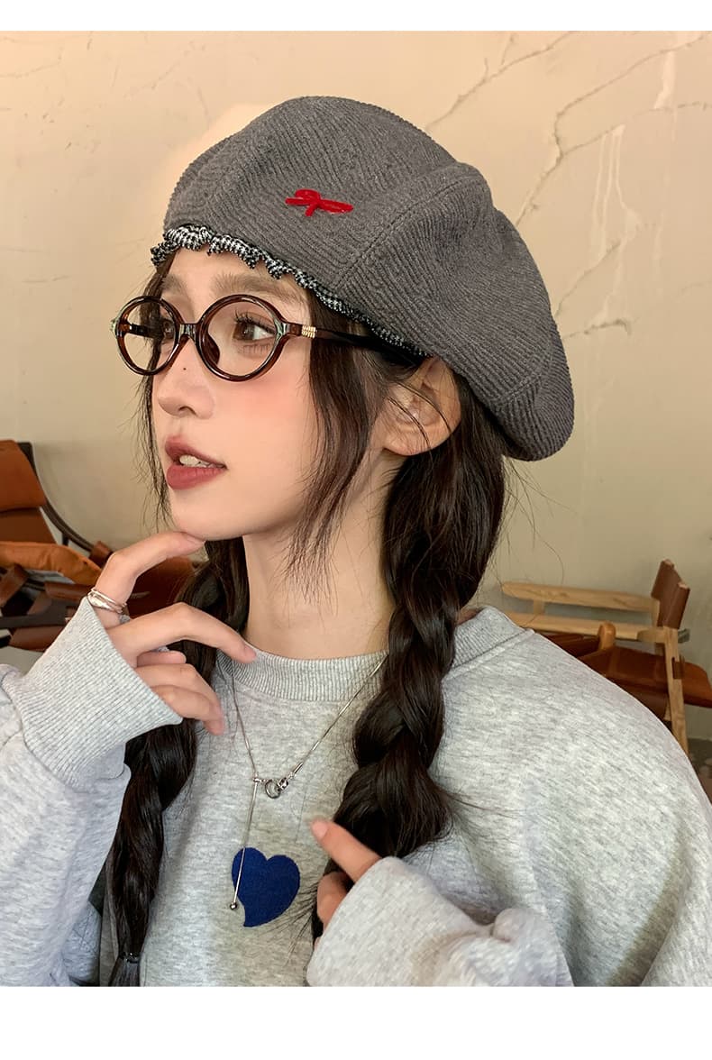 ベレー帽 上品レース飾りベレー