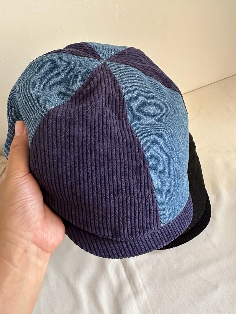 パッチワーク デニムベレー帽