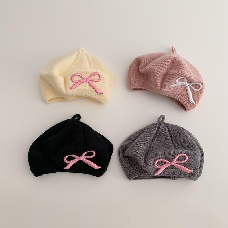 リボン付きふんわりベレー帽