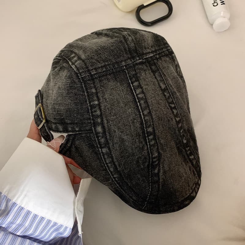 ベレー帽 こなれ感溢れるデニムハンチング帽