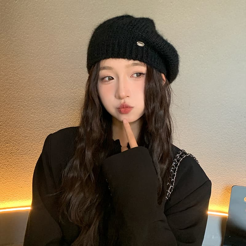 ふんわりモヘアニットベレー帽