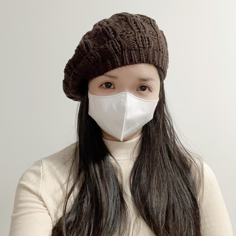 ベレー帽 ふんわり編み模様のベレー帽