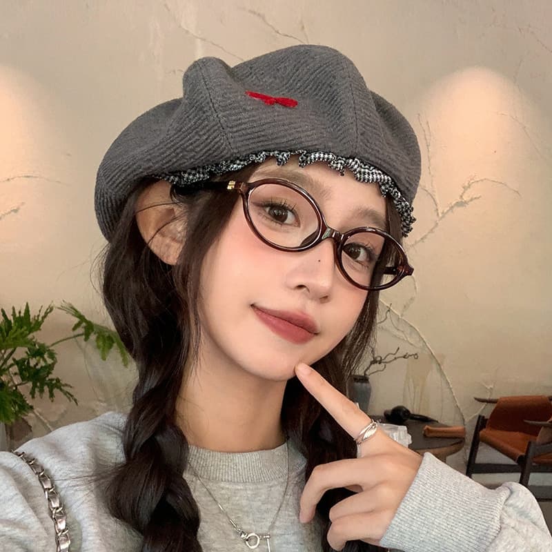 ベレー帽 上品レース飾りベレー