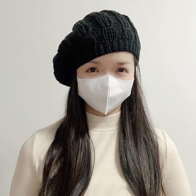 ベレー帽 ふんわり編み模様のベレー帽