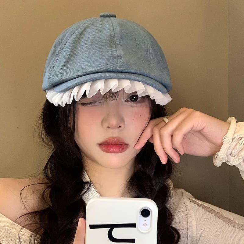 ベレー帽 姫風フリルレースベレー