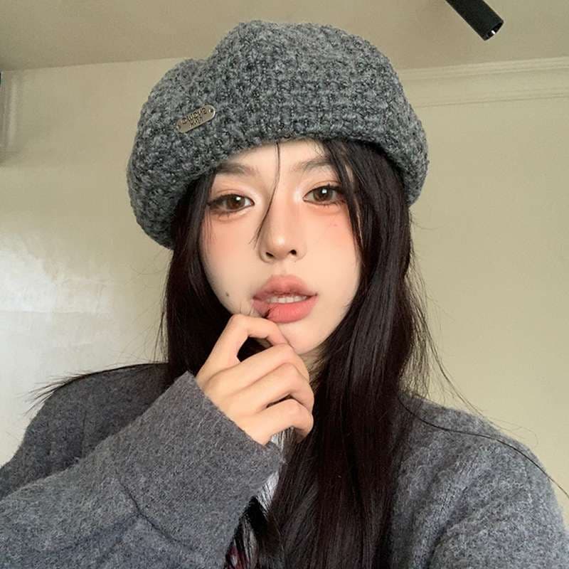 もこもこあったかベレー帽