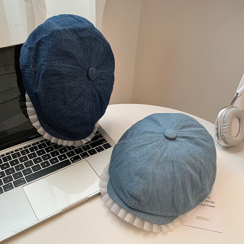 ベレー帽 姫風フリルレースベレー