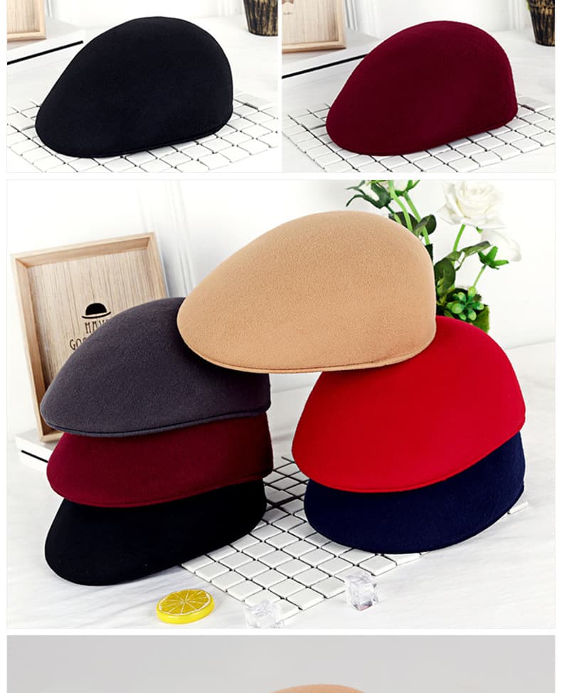 ベレー帽 なめらか質感フラットベレー帽
