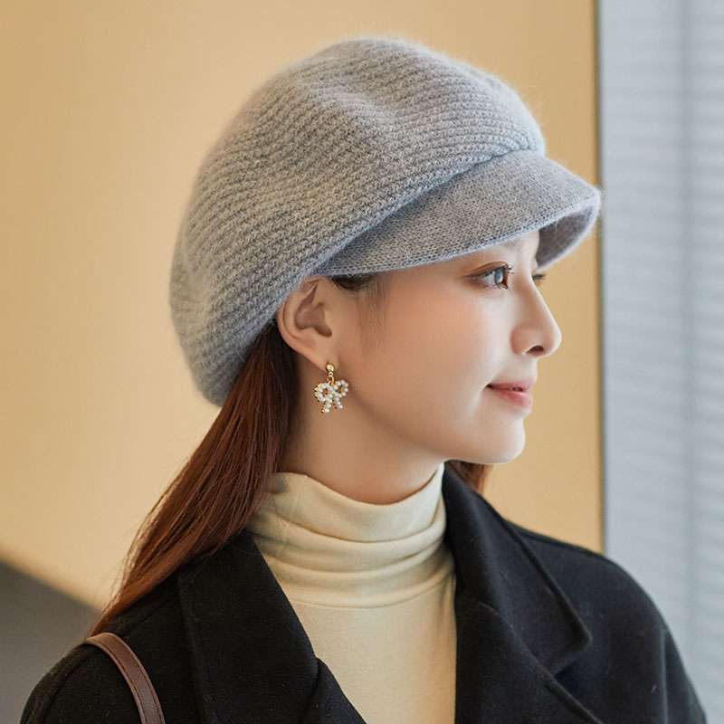 あったかキャスケットニットベレー帽