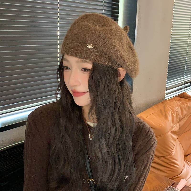 ふんわりモヘアニットベレー帽