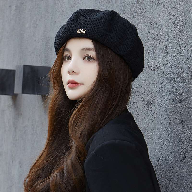 上品なリブ編みベレー帽