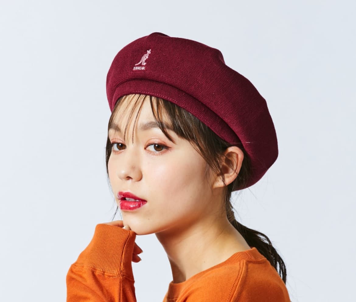 ベレー帽 クラシックカンガルー刺繍ベレー帽